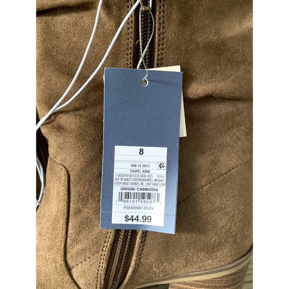 NWT Universal Thread Knee High Brown Faux Suede Heeled Juni Boots Women's Size 8 - Picture 12 of 14